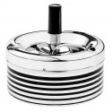 Chrome/zwarte asbak met spinmechanisme