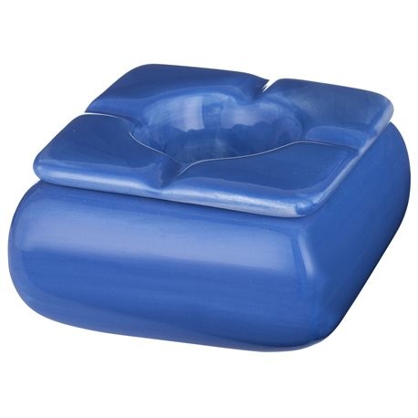 Blauwe keramiek asbak