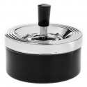 Zwart/Chrome asbak met spinmechanisme 